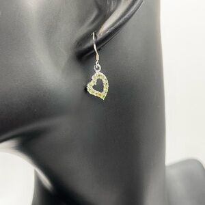 Elegant Natural Peridot Silver Dangle Earrings